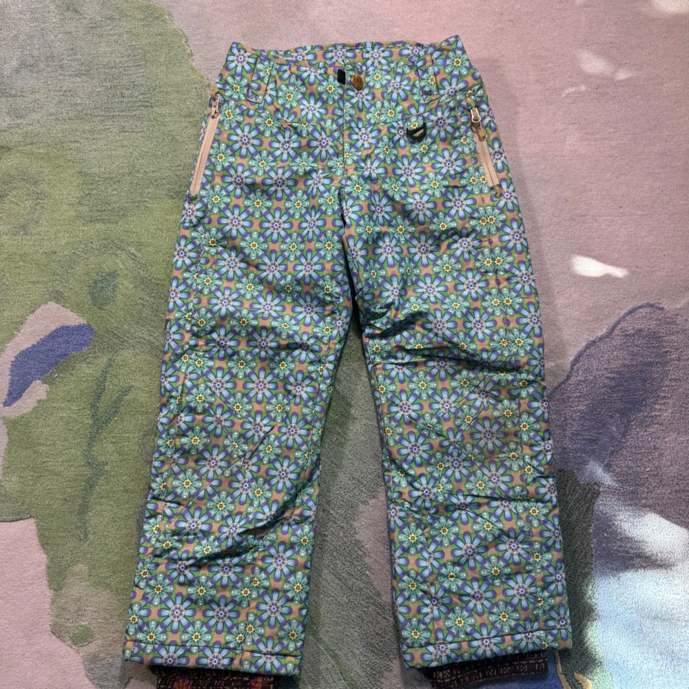 Snow Dragons DragonFlies Floral Insulated Ski Pants Blue Green 8705A Womens S‎